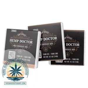 THD Chocolate Squares – 15MG CBD 15MG THC 1:1