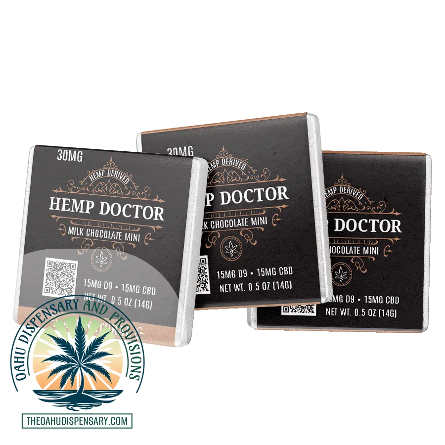 THD Chocolate Squares – 15MG CBD 15MG THC 1:1