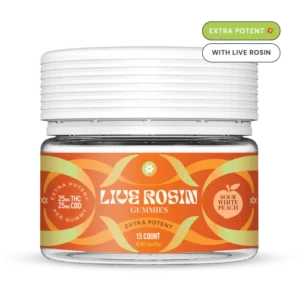 Shifters High – Sour White Peach Live Rosin Delta 9 Gummies
