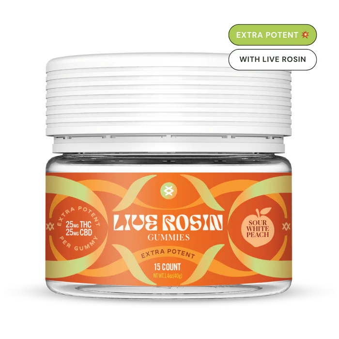 Shifters High – Sour White Peach Live Rosin Delta 9 Gummies
