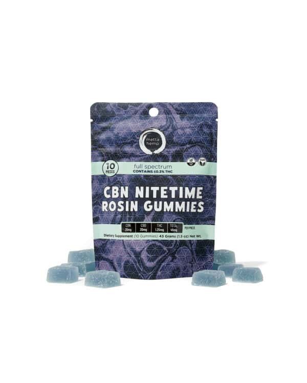 CBN Nitetime Rosin Gummies: Full-Spectrum 20mg CBN / 20mg CBD / 1.25mg THC