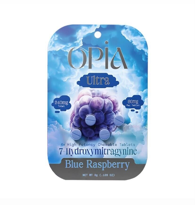 OPiA Ultra 7OH Kratom Extract Tablets – Blue Raspberry 240mg (4ct)