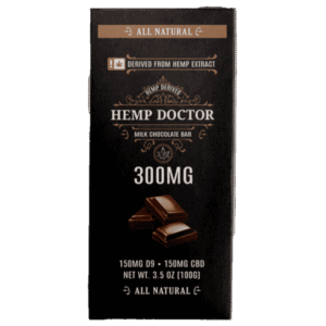 The Hemp Doctor CBD:D9 THC Chocolate Bar – 300MG