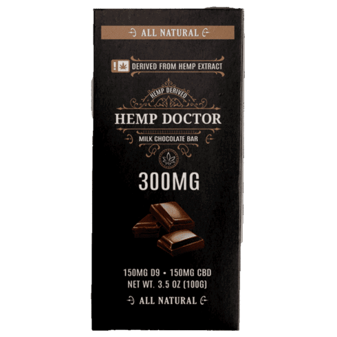 The Hemp Doctor CBD:D9 THC Chocolate Bar – 300MG