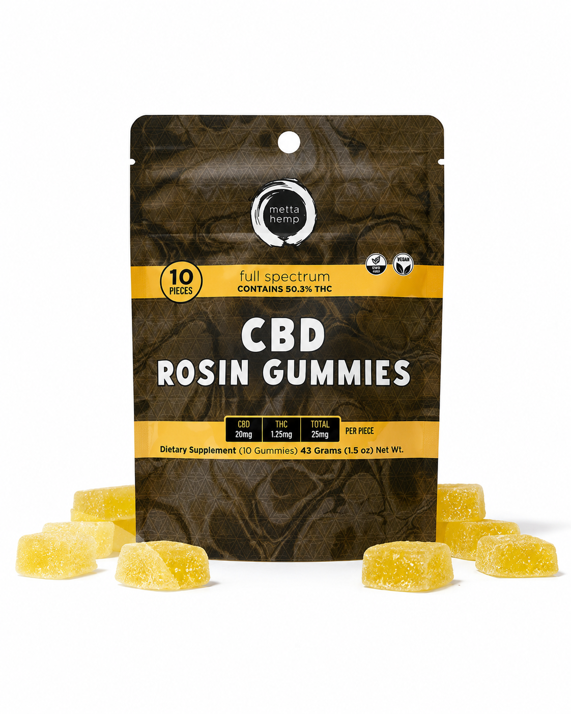 Metta CBD Rosin Gummies – 250MG