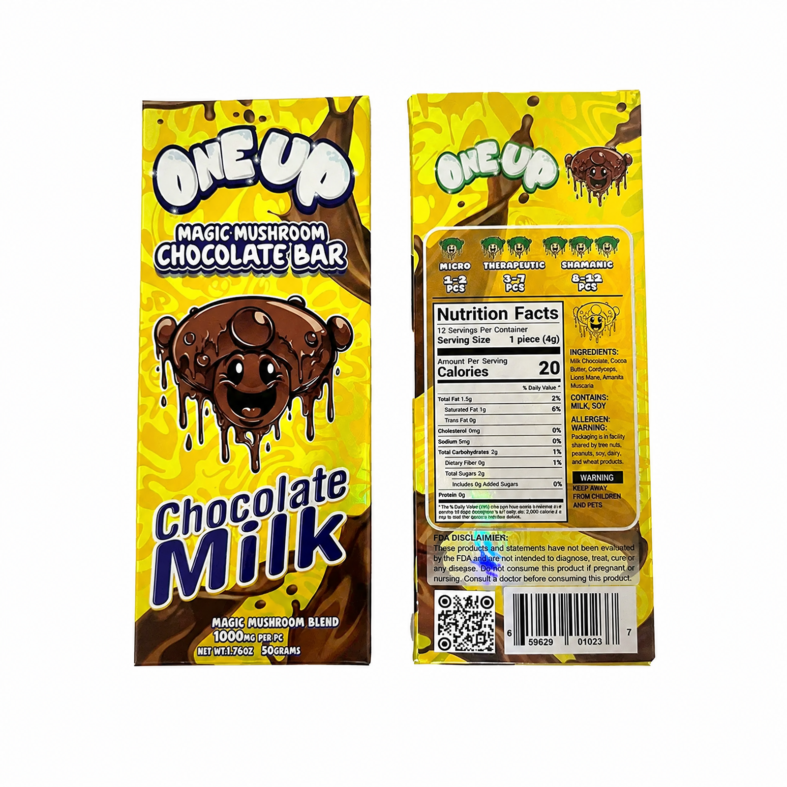 One Up Mushroom Chocolate Bars – 12,000 MG
